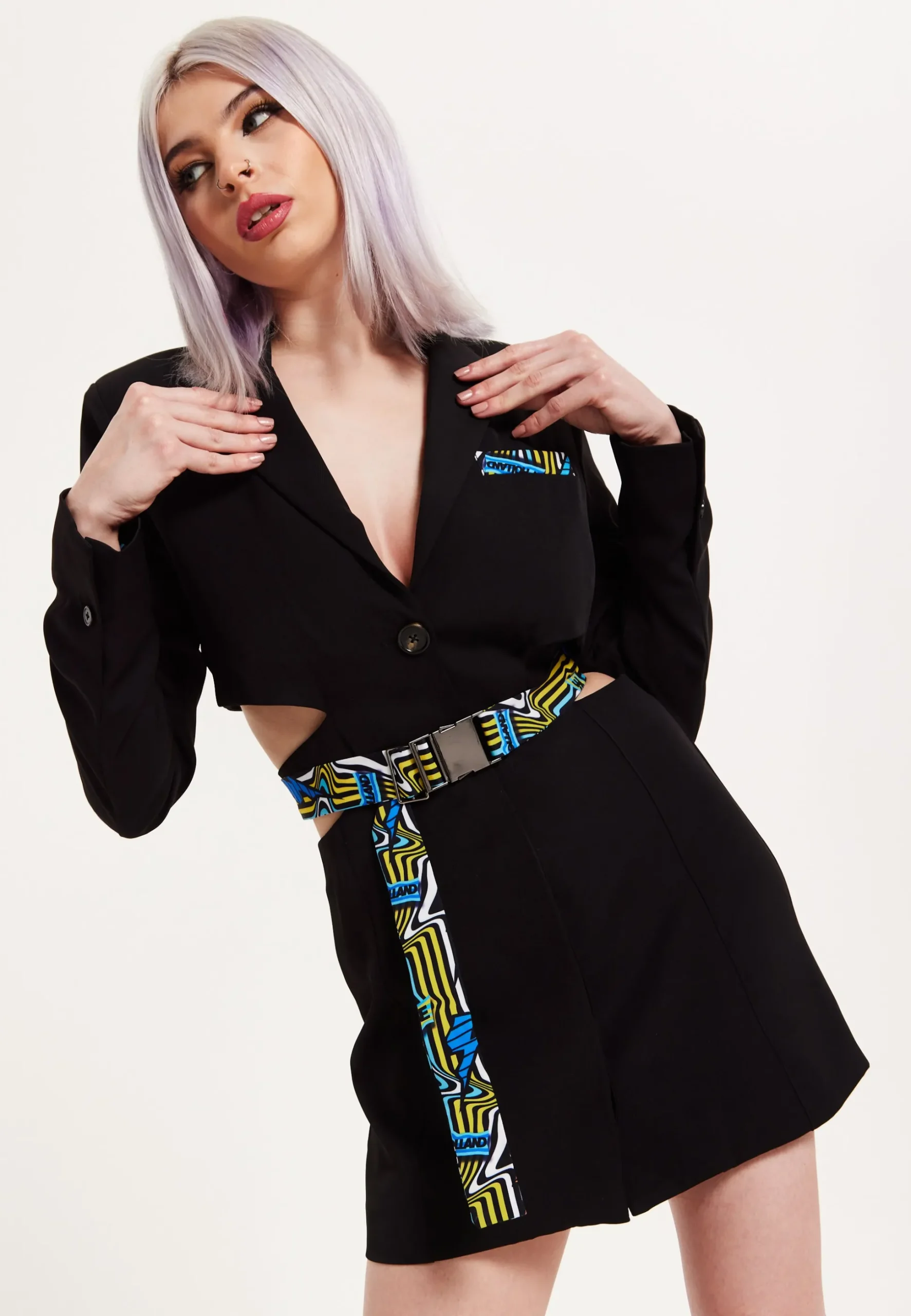 House Of Holland Mini Jacket Dress With Buckle Fastening