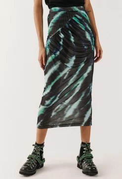 House of Holland Mint Tie Dye Midi Skirt