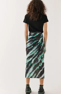 House of Holland Mint Tie Dye Midi Skirt