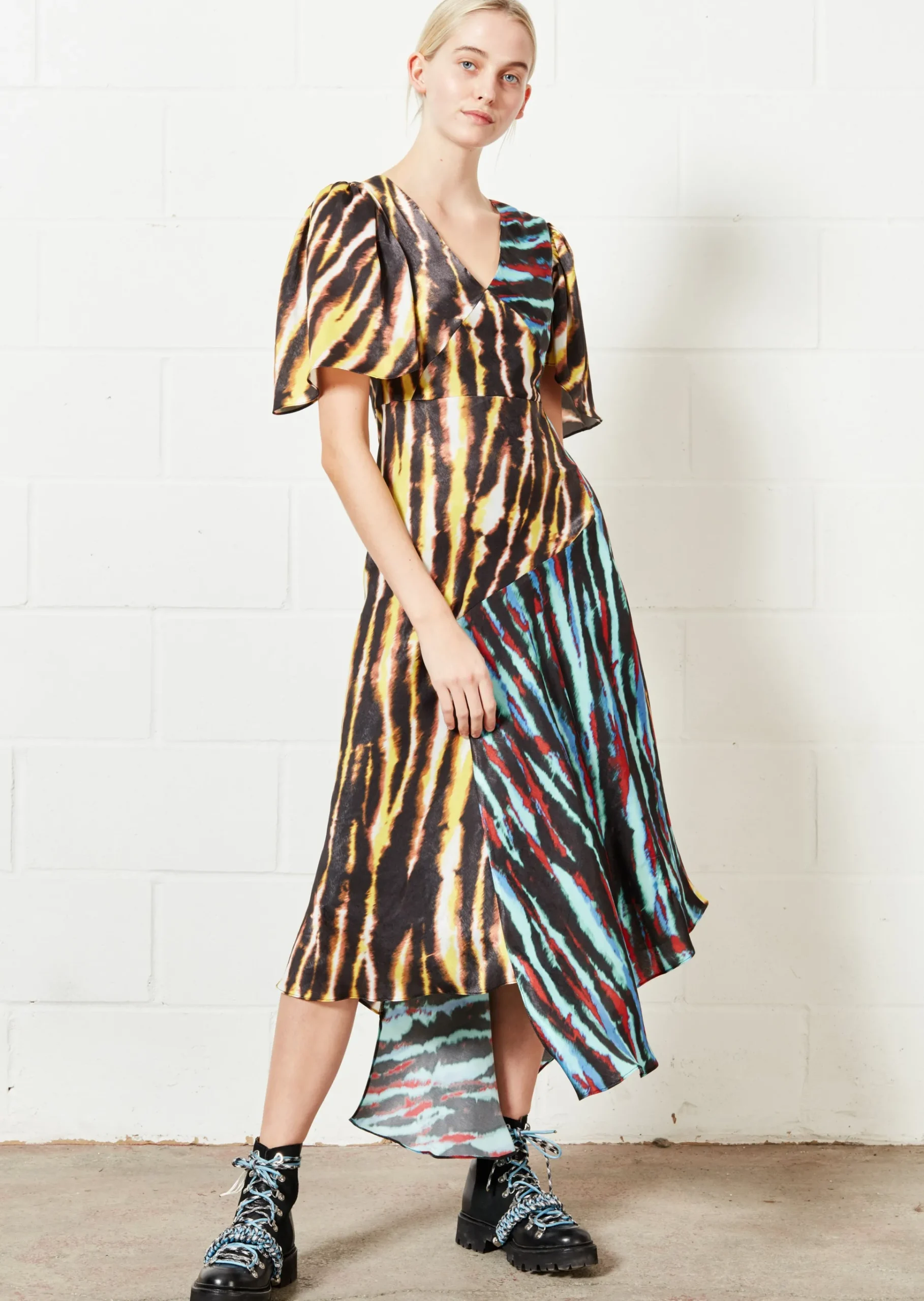 House of Holland Mixed Tie Dye Midi Dress