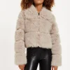 House of Holland Mocha Faux Fur Cropped Jacket