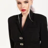 House Of Holland Monochrome Short Lock Jacket Black