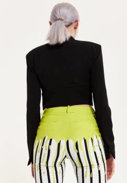 House Of Holland Monochrome Short Lock Jacket Black