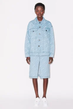 House of Holland Monogram Denim Skirt