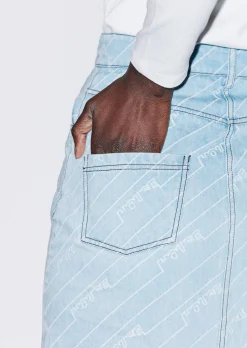 House of Holland Monogram Denim Skirt