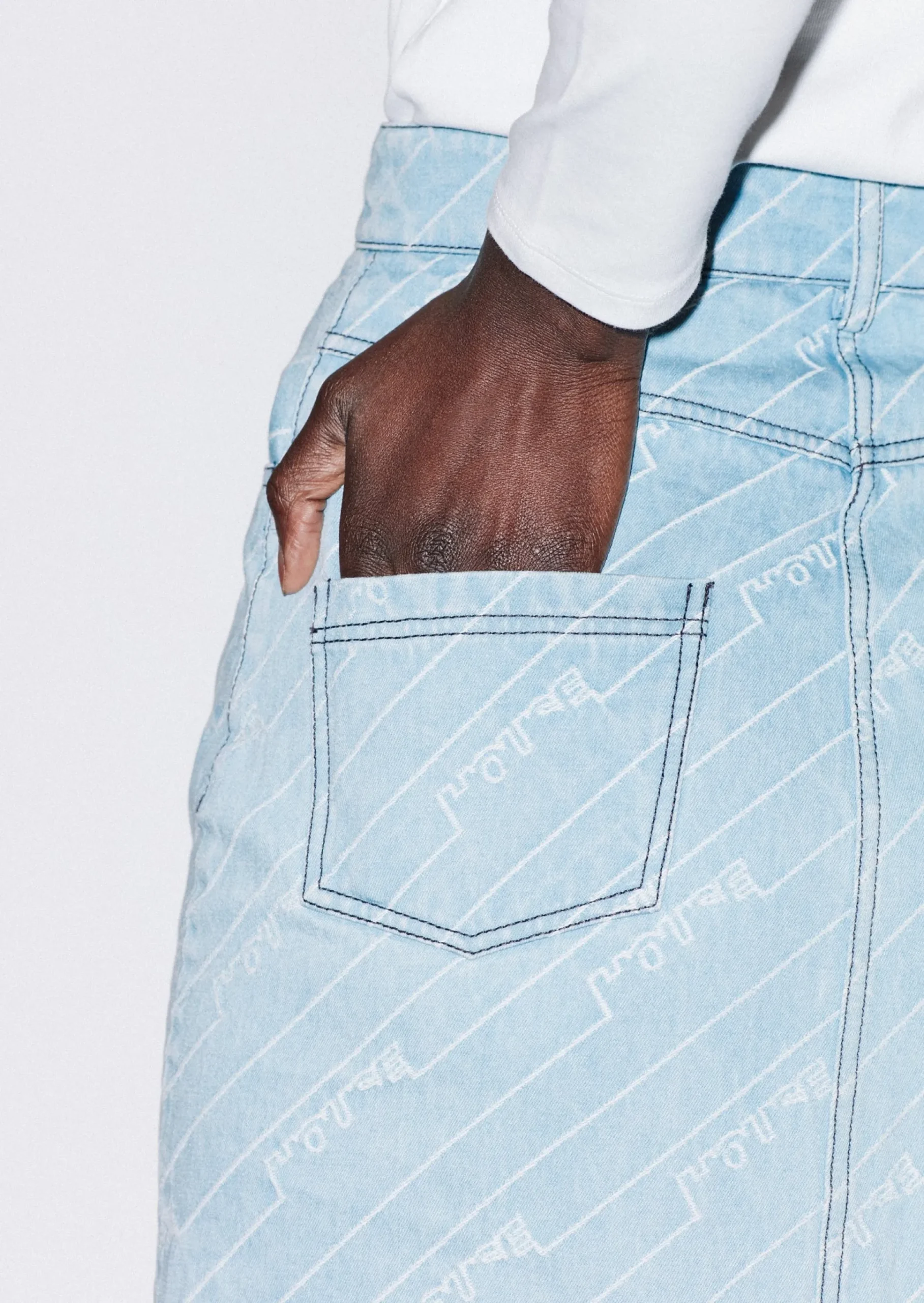 House of Holland Monogram Denim Skirt