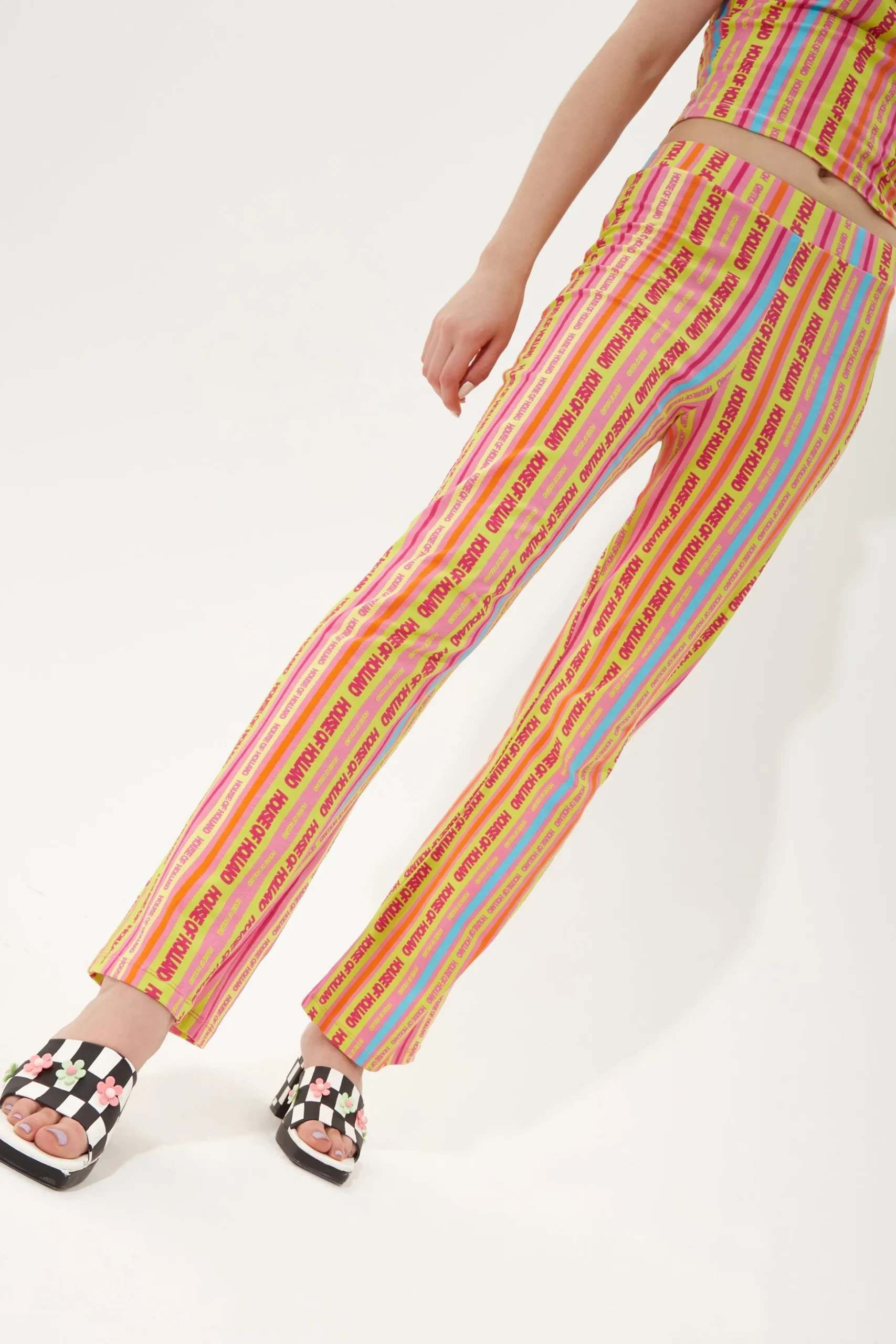 House Of Holland Multicolour Striped Jersey Trousers
