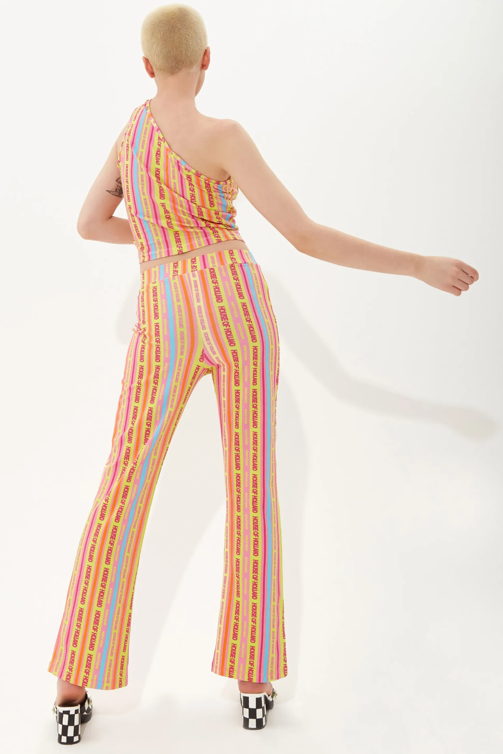 House Of Holland Multicolour Striped Jersey Trousers