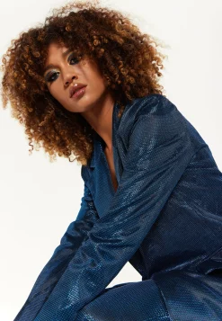 House of Holland Navy Shimmer Blazer