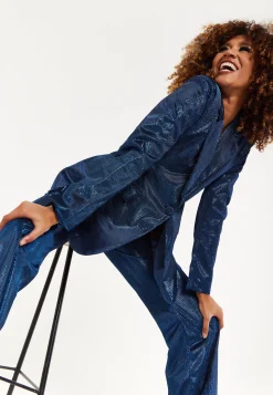House of Holland Navy Shimmer Trousers