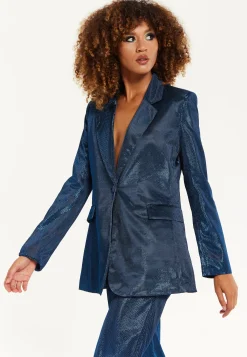 House of Holland Navy Shimmer Blazer