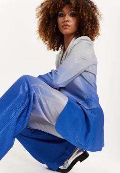 House of Holland Ombre Shimmer Blazer In Blue And Silver