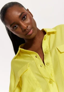 House of Holland Oversized Yellow Shirt with Large Utility Pockets