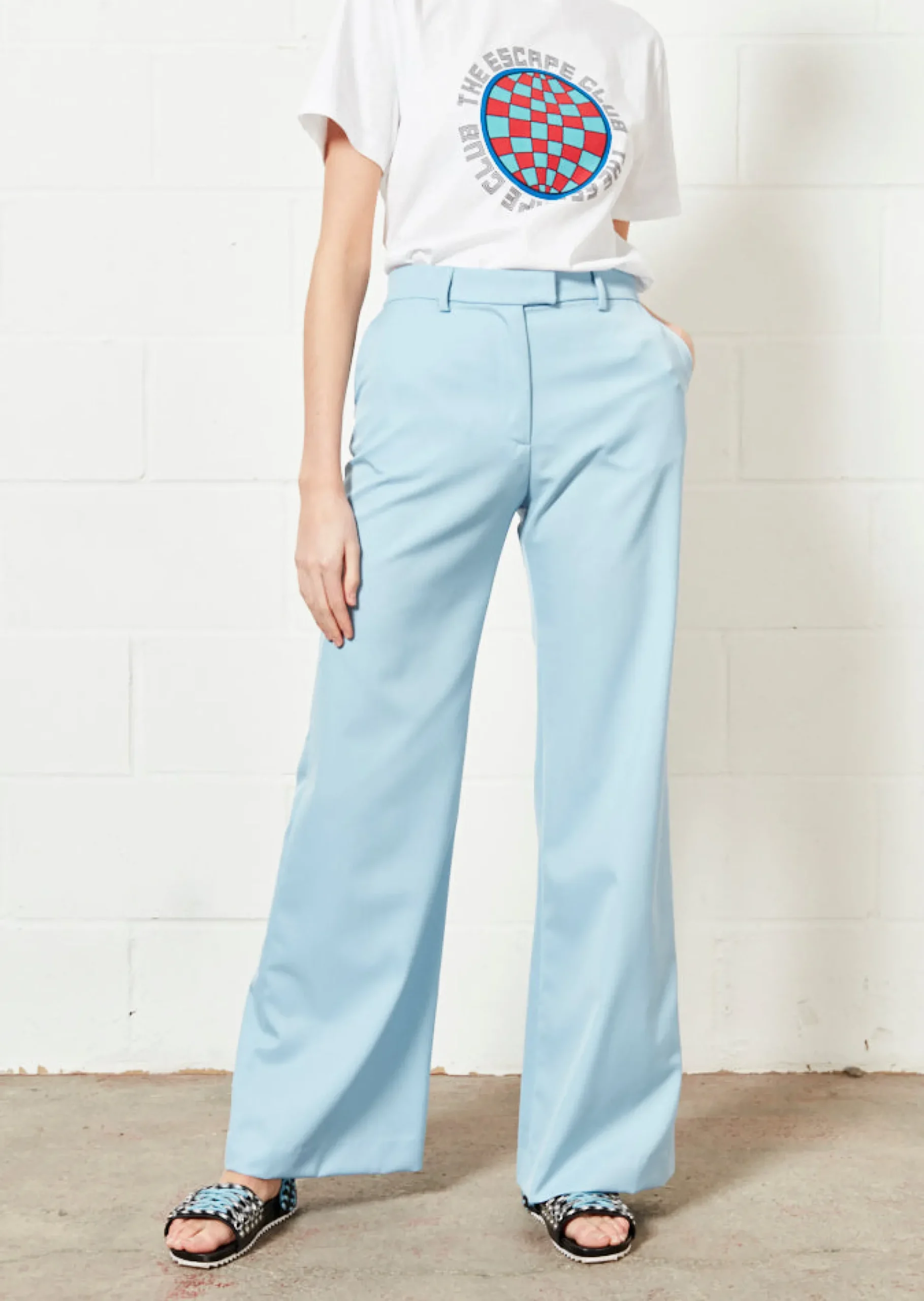 House of Holland Pale Blue Wide Leg Trouser