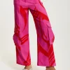 House of Holland Pink and Red Cargo Pants With Side Pockets