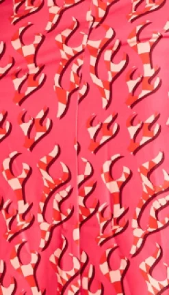 House Of Holland Pink Flame Clashing Colours Midi Dress With Cut Out D