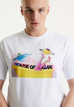 House of Holland Planet Printed T-Shirt in White