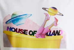 House of Holland Planet Printed T-Shirt in White