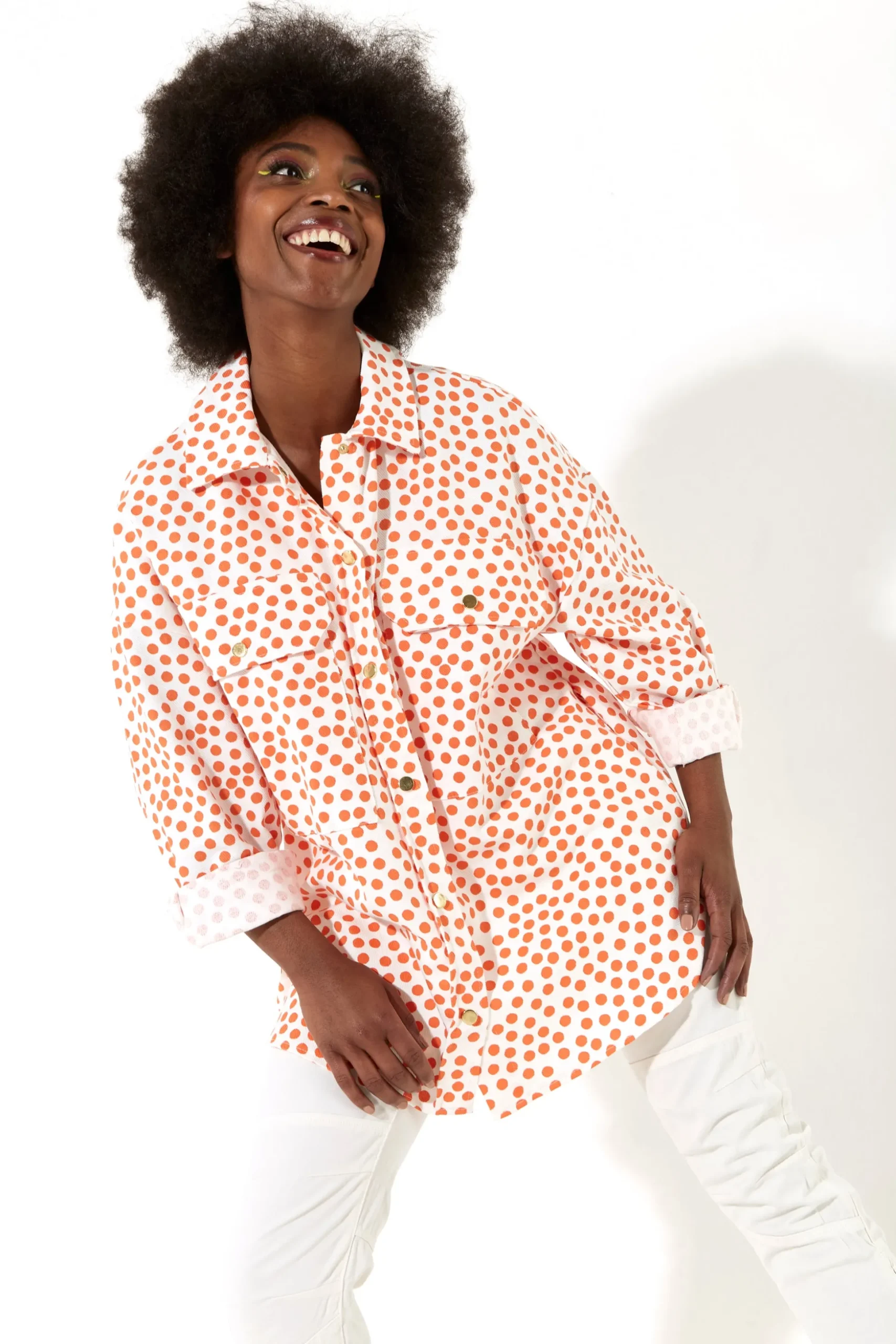 House of Holland Polka Dot Oversized Shirt Dress