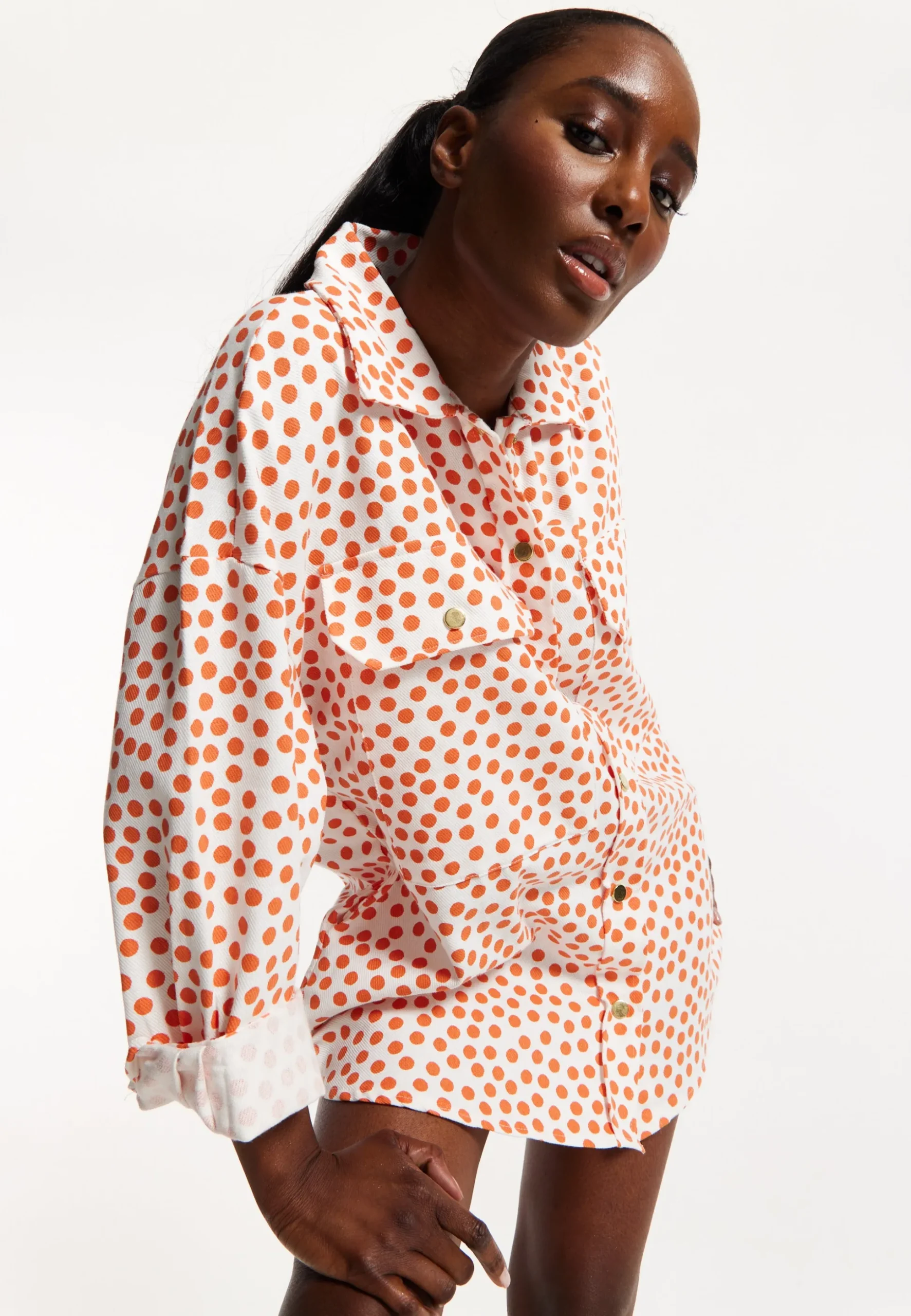 House of Holland Polka Dot Oversized Shirt Dress