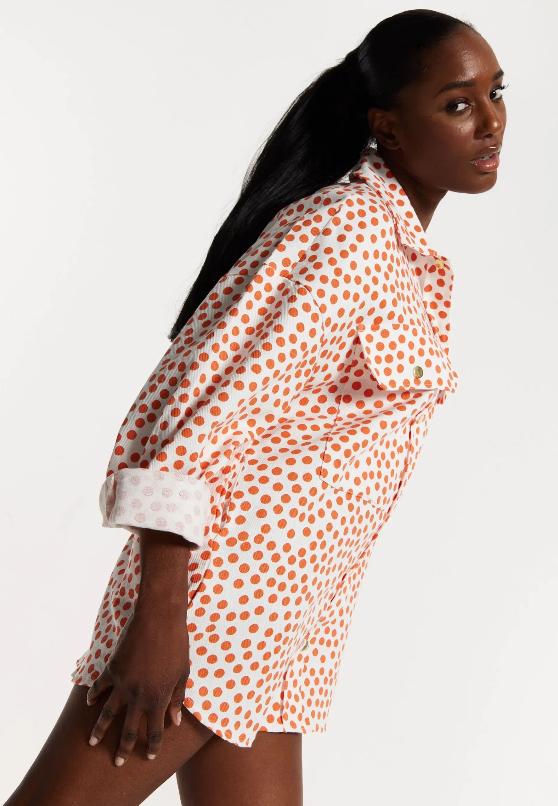 House of Holland Polka Dot Oversized Shirt Dress