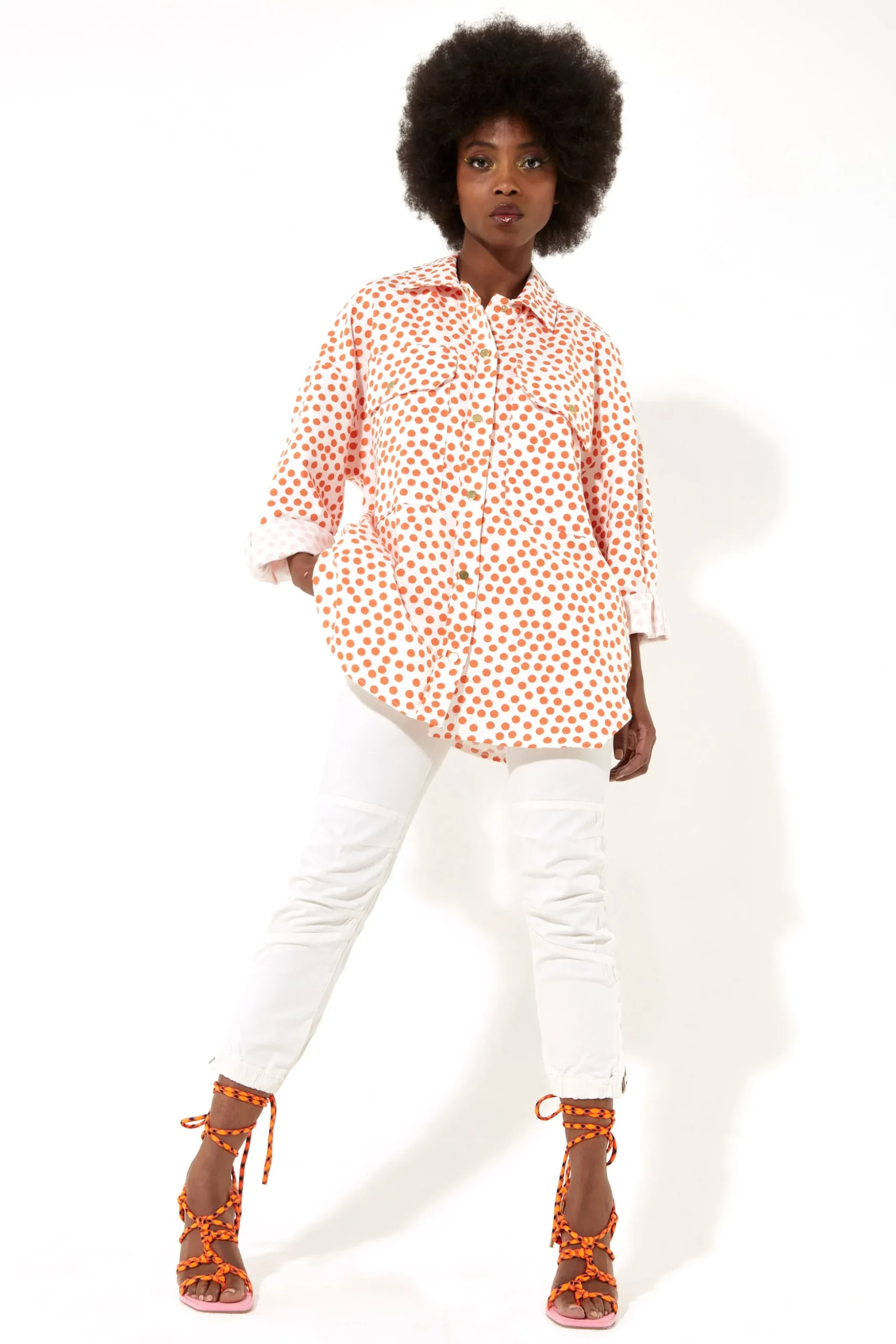 House of Holland Polka Dot Oversized Shirt Dress