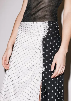 House of Holland Polka Gathered Midi Skirt