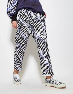 House of Holland Purple and White Tie Dye Zebra Print Joggers