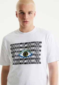 House of Holland Rhinestone Printed T-shirt in White