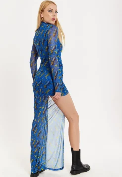House Of Holland Rocket Print Mesh Dress