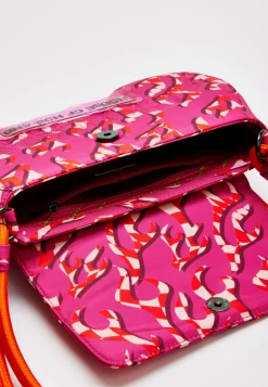 House Of Holland Saddle Pink Flame Bag With Quilted Logo