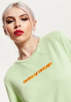 House Of Holland Sage Tencel T-Shirt Dress With Logo Embroidery