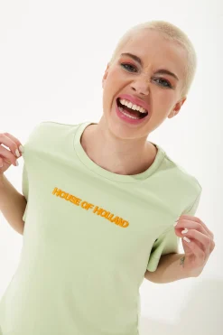House Of Holland Sage Tencel T-Shirt Dress With Logo Embroidery