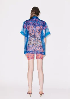 House of Holland Sheer Blue Boxy Shirt