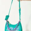 House Of Holland Shoulder Bag In Turquoise With ‘House’ Print