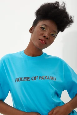 House Of Holland Sky Blue Transfer Printed T-Shirt