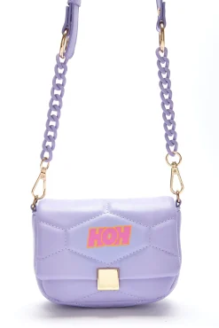 House Of Holland Small Cross Body Bag In Purple With A Chain Detail St