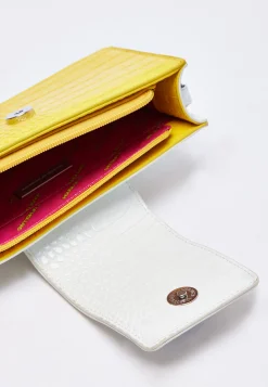 House Of Holland Small Crossbody Bag In Yellow And White With Printed
