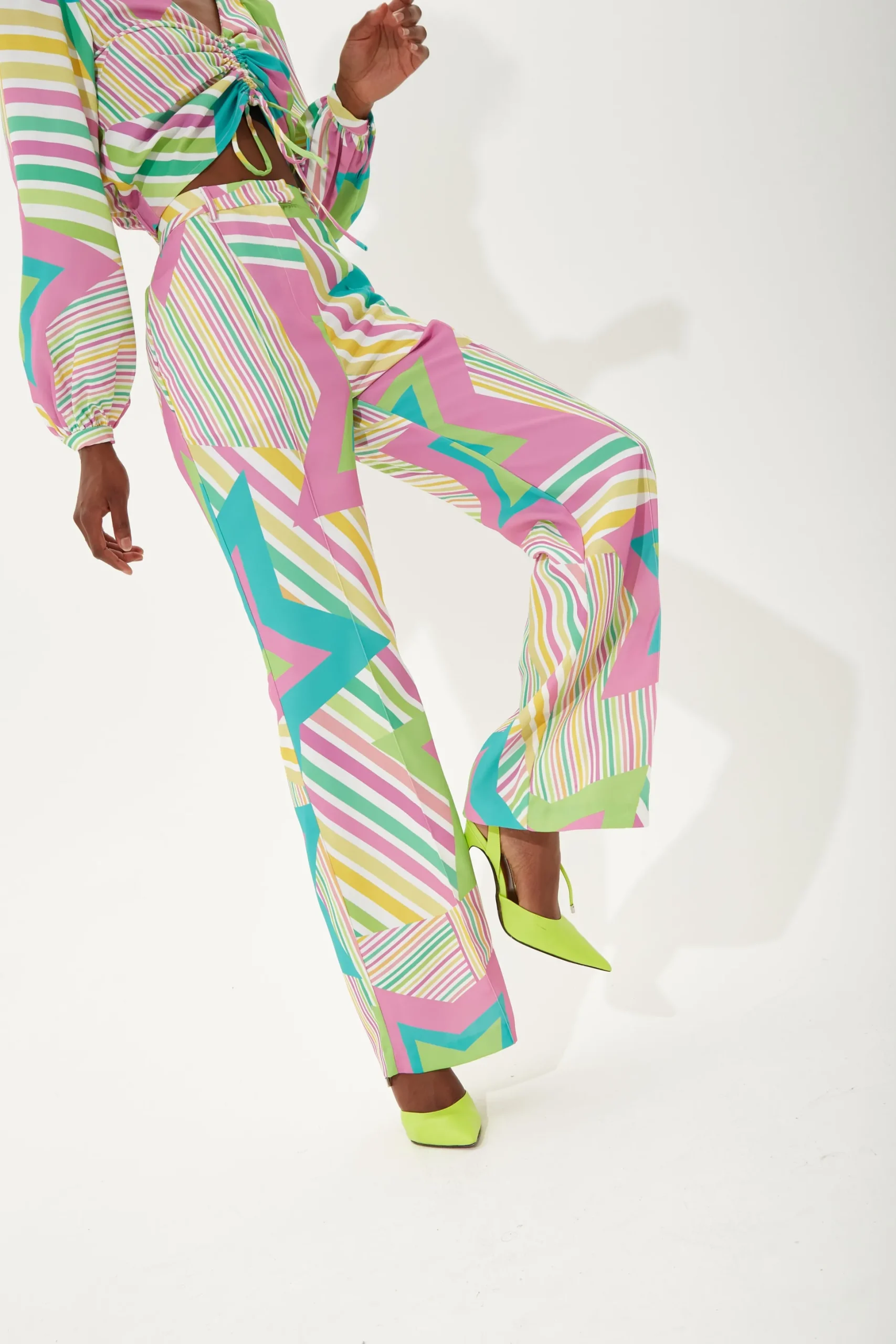 House of Holland Star Print Wide Leg Trousers