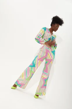 House of Holland Star Print Wide Leg Trousers