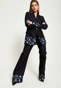 House Of Holland Star Print Blazer In Black