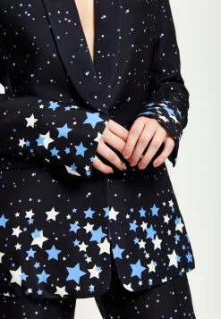 House Of Holland Star Print Blazer In Black