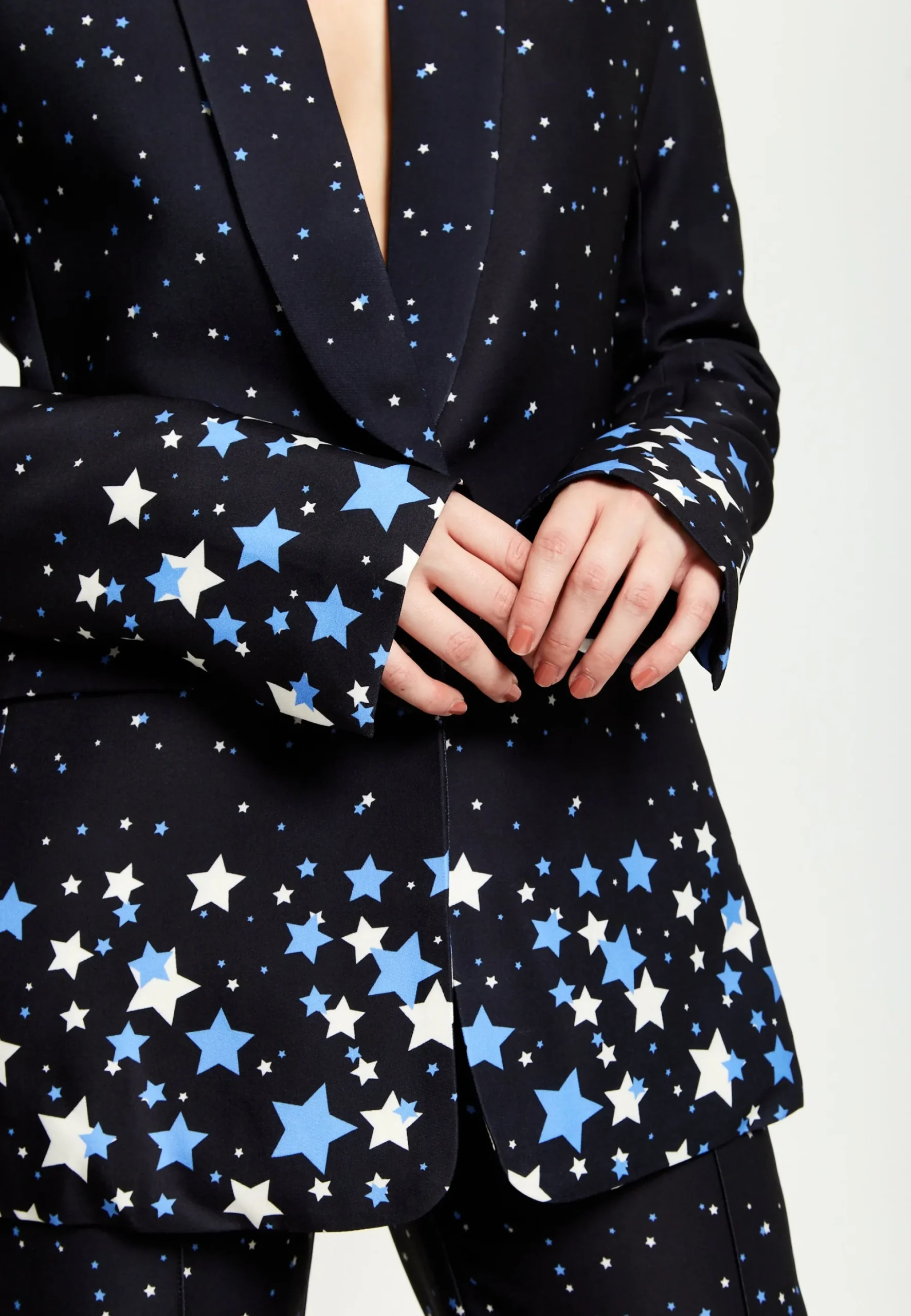 House Of Holland Star Print Blazer In Black