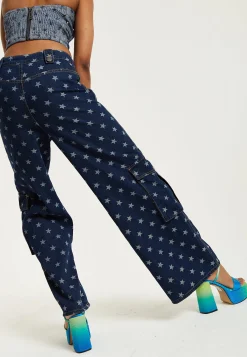 House of Holland Star Print Cargo Jeans