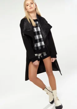 House Of Holland Statement Collar Coat In Black