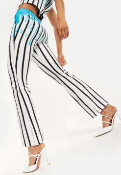HOUSE OF HOLLAND STRIPE BLUE DRIP PRINTED TROUSERS
