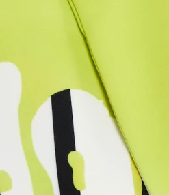 House Of Holland Stripe Monochrome Acid Green Splash Crop Blazer With