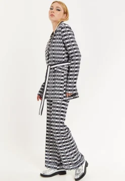 House Of Holland Striped Blazer With Eye Embroidery Back