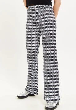 House Of Holland Striped and Logo Printed Trousers in Black and White