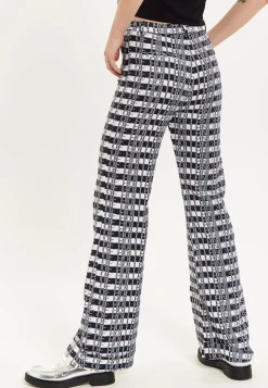 House Of Holland Striped and Logo Printed Trousers in Black and White